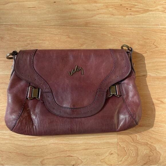 |Velez| Burgundy Leather Shoulder Bag Mermaid Color Braided Embellishment - Picture 3 of 15